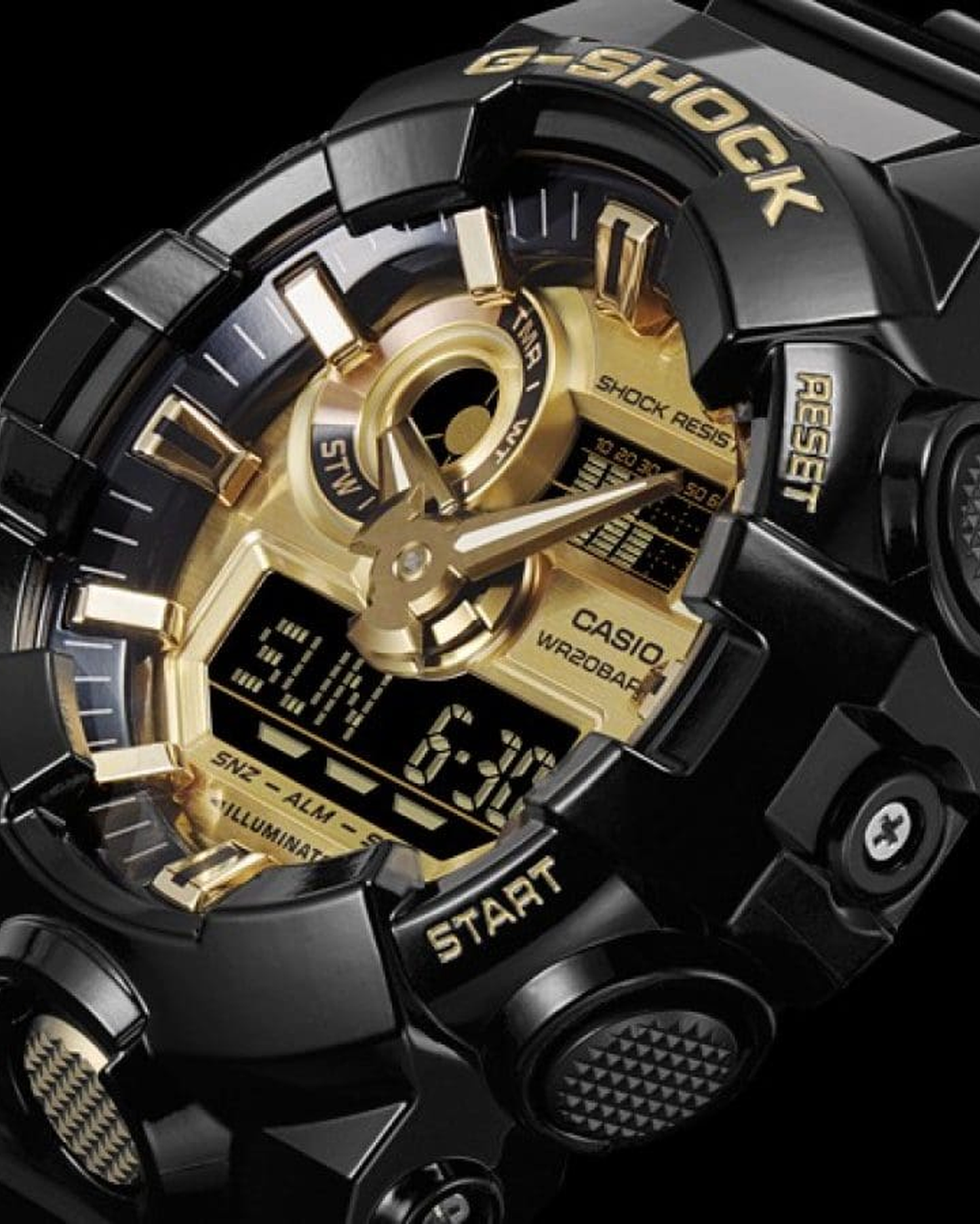 G-Shock GA710GB-1ACR Mens Gold Watch | Black Gold
