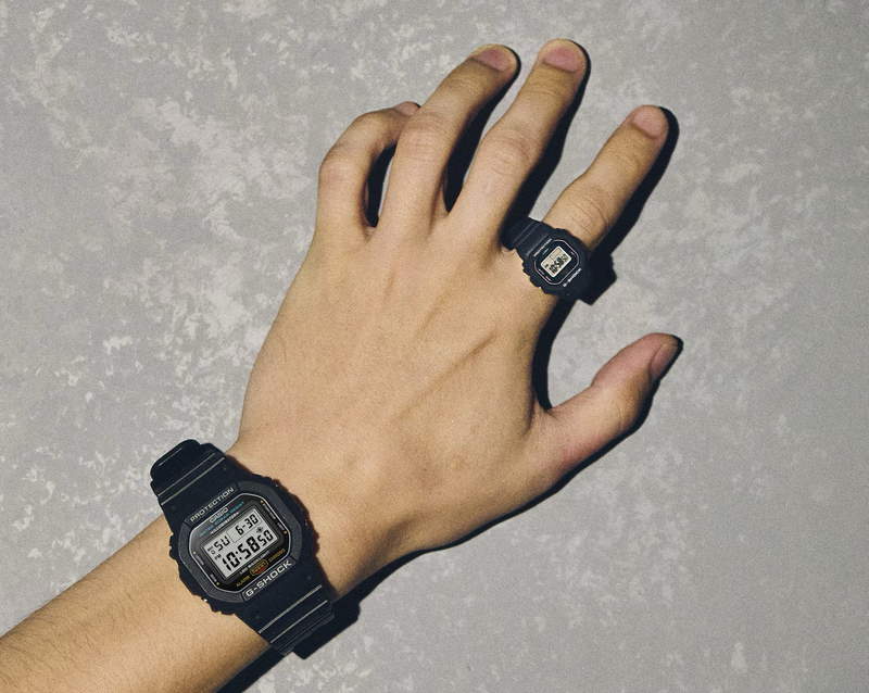 Casio G-Shock Nano 5600 Series リングウォッチ 黒 Casio G-SHOCK Nano DWN5600-1 Ring Watch – BrandsWalk