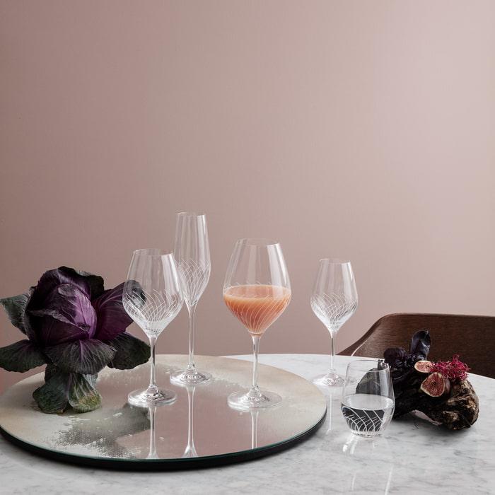 Holmegaard Cabernet Lines White Wine Glass, Clear, 12.2 Oz, 2 Pcs.