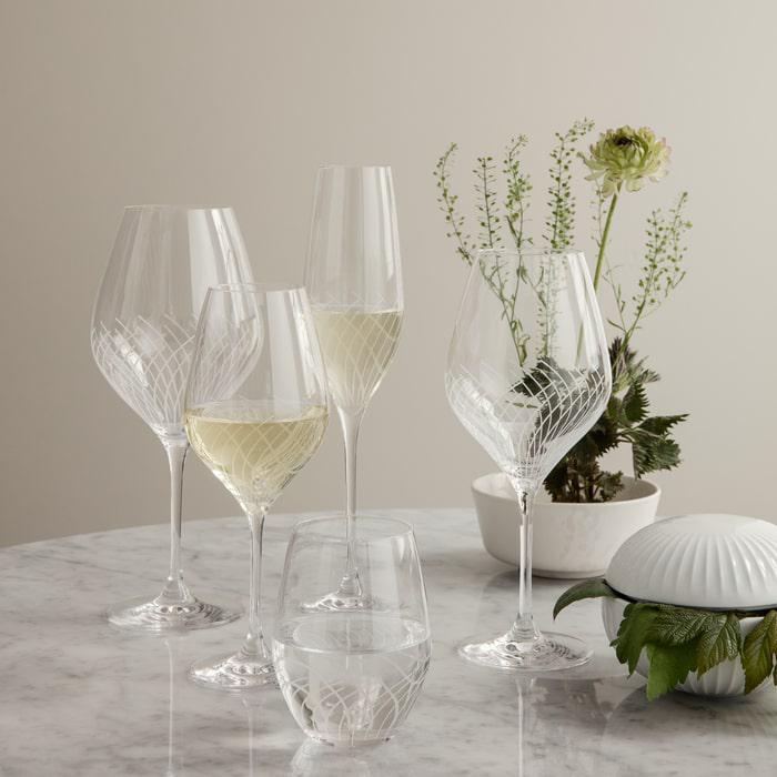 Holmegaard Cabernet Lines Champagne Glass, Clear, 9.8 Oz, 2 Pcs.