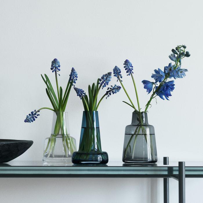 Holmegaard Flora Vase, Dark Blue, H: 4.7"