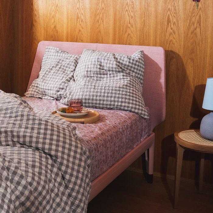 JUNA Bæk&Bølge Duvet Cover Set, Grey/Birch