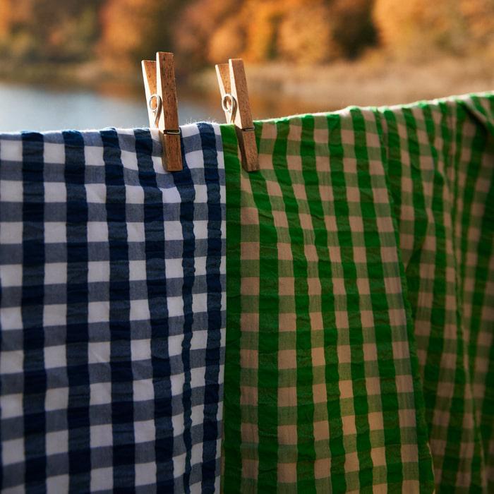 JUNA Bæk&Bølge Duvet Cover Set Dark Blue Checkered | Full