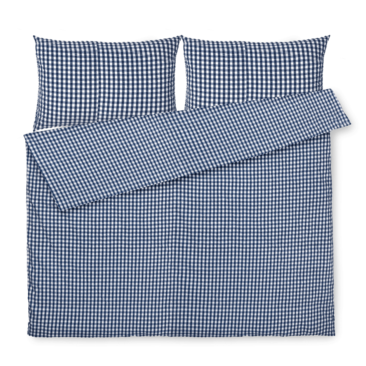 JUNA Bæk&Bølge Duvet Cover Set Dark Blue Checkered | Queen
