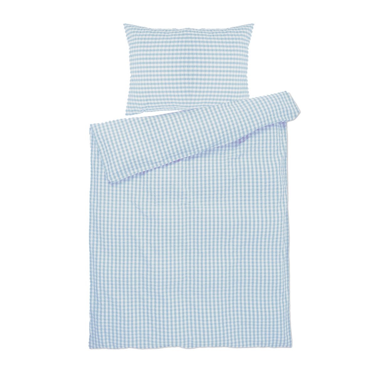 Juna Twin Duvet Cover and Pillow Case Blue Checkered | Twin