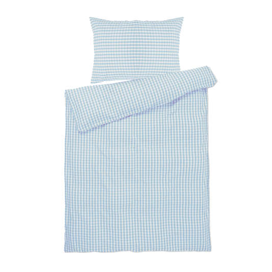 Juna Twin Duvet Cover and Pillow Case Blue Checkered | Twin