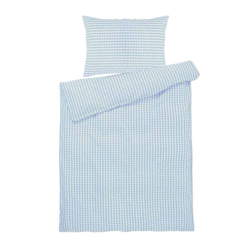 Juna Twin Duvet Cover and Pillow Case Blue Checkered | Twin
