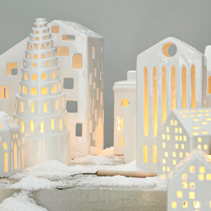 Kähler Urbania Lighthouse Pantheon, White, H: 7.9"