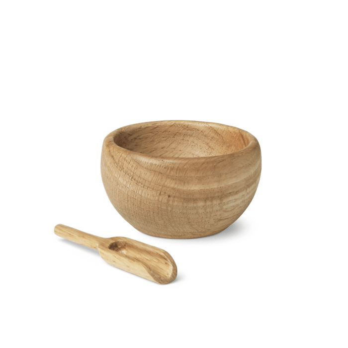 Kay Bojesen Menageri Salt Cellar With Spoon, Oak, H: 1.6"