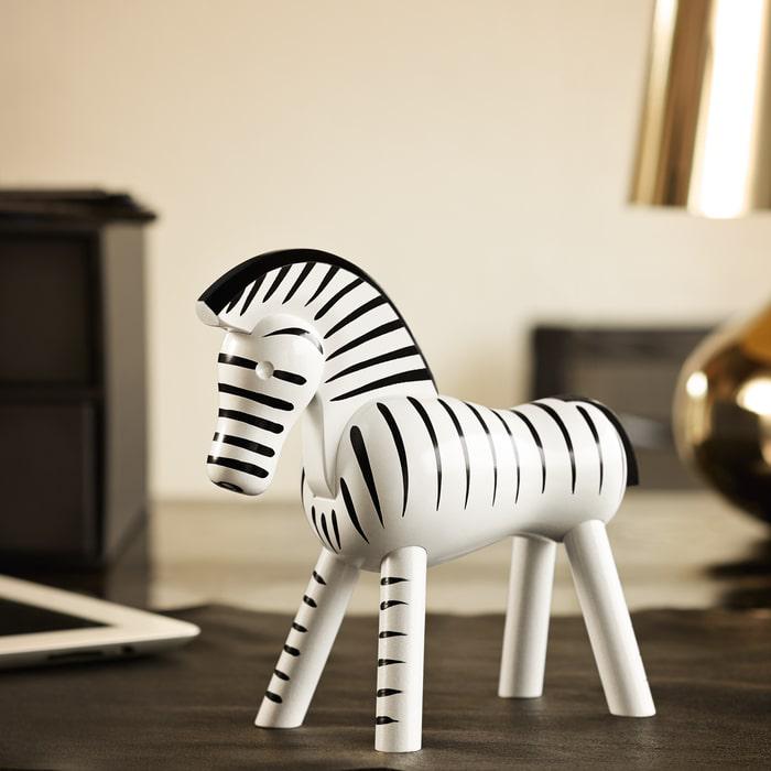 Kay Bojesen Zebra, Black/White, H: 5.5"
