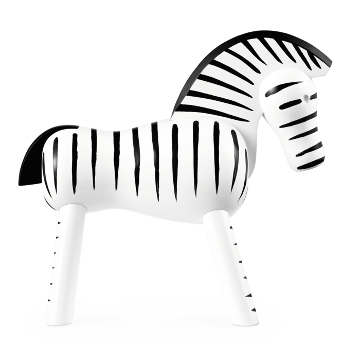 Kay Bojesen Zebra, Black/White, H: 5.5"