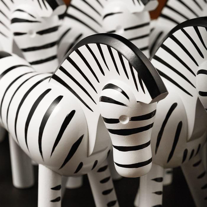 Kay Bojesen Zebra, Black/White, H: 5.5"