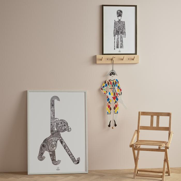 Kay Bojesen Harlequin Jumping Jack, Multi, H: 20.1"