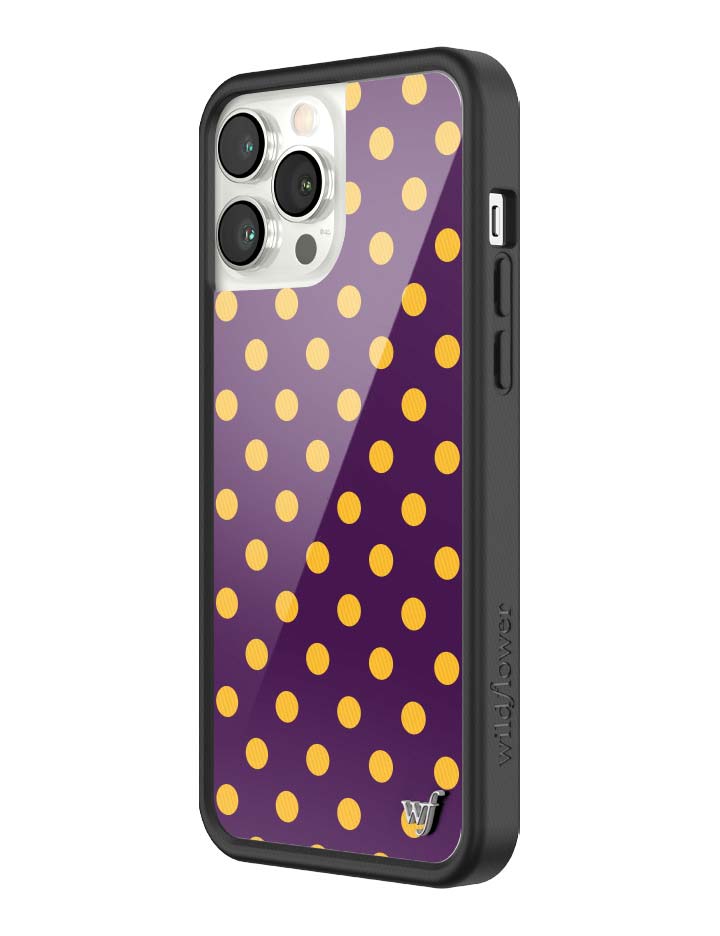 Wild Flower Polka Dot Purple and Yellow iPhone Case