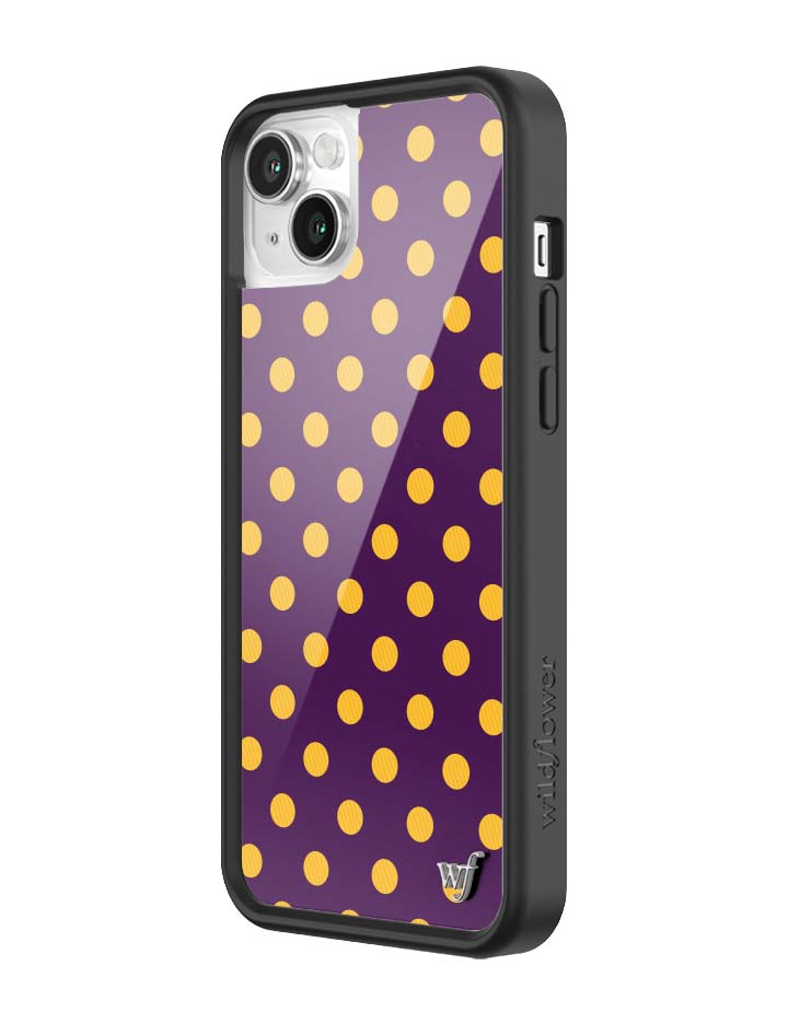 Wild Flower Polka Dot Purple and Yellow iPhone Case