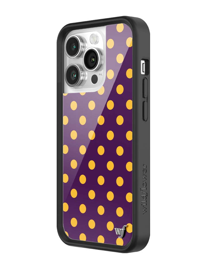 Wild Flower Polka Dot Purple and Yellow iPhone Case