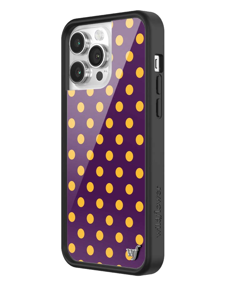 Wild Flower Polka Dot Purple and Yellow iPhone Case