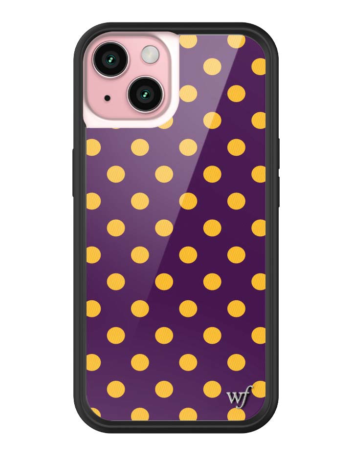 Wild Flower Polka Dot Purple and Yellow iPhone Case