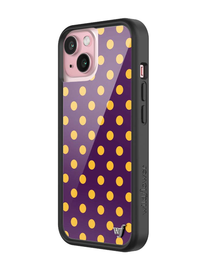 Wild Flower Polka Dot Purple and Yellow iPhone Case