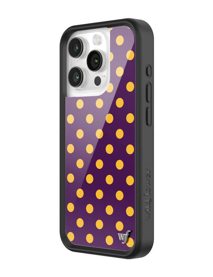 Wild Flower Polka Dot Purple and Yellow iPhone Case
