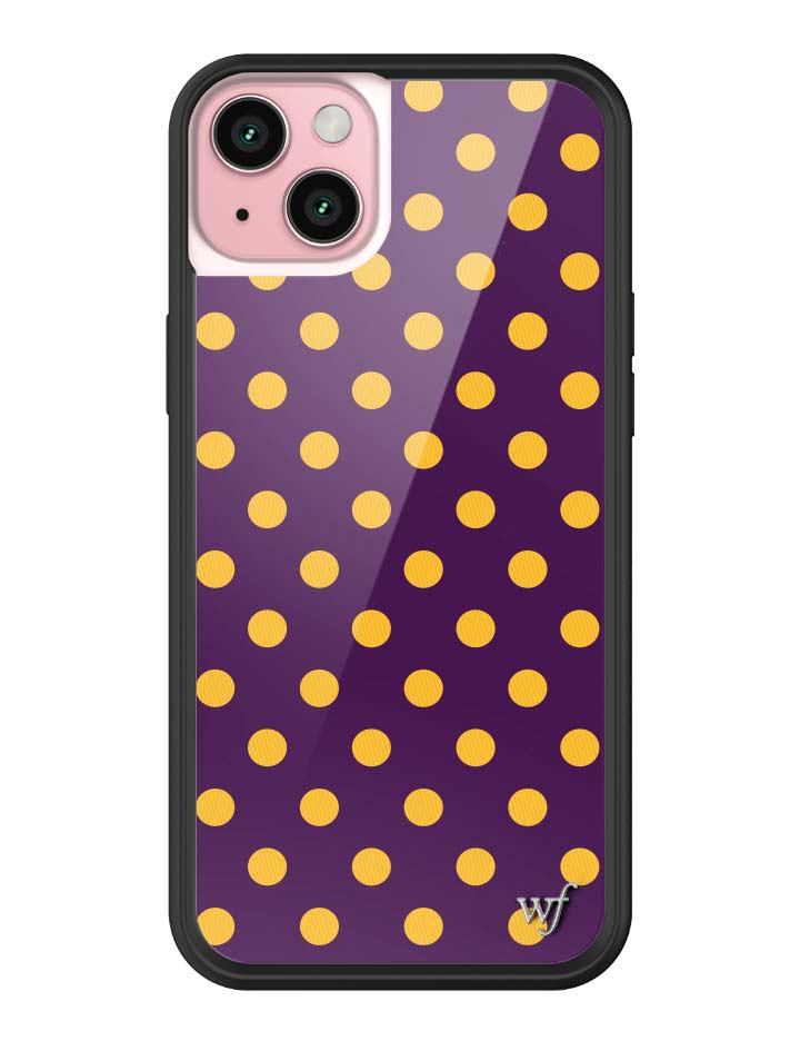 Wild Flower Polka Dot Purple and Yellow iPhone Case