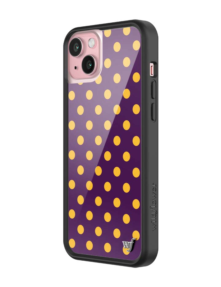 Wild Flower Polka Dot Purple and Yellow iPhone Case