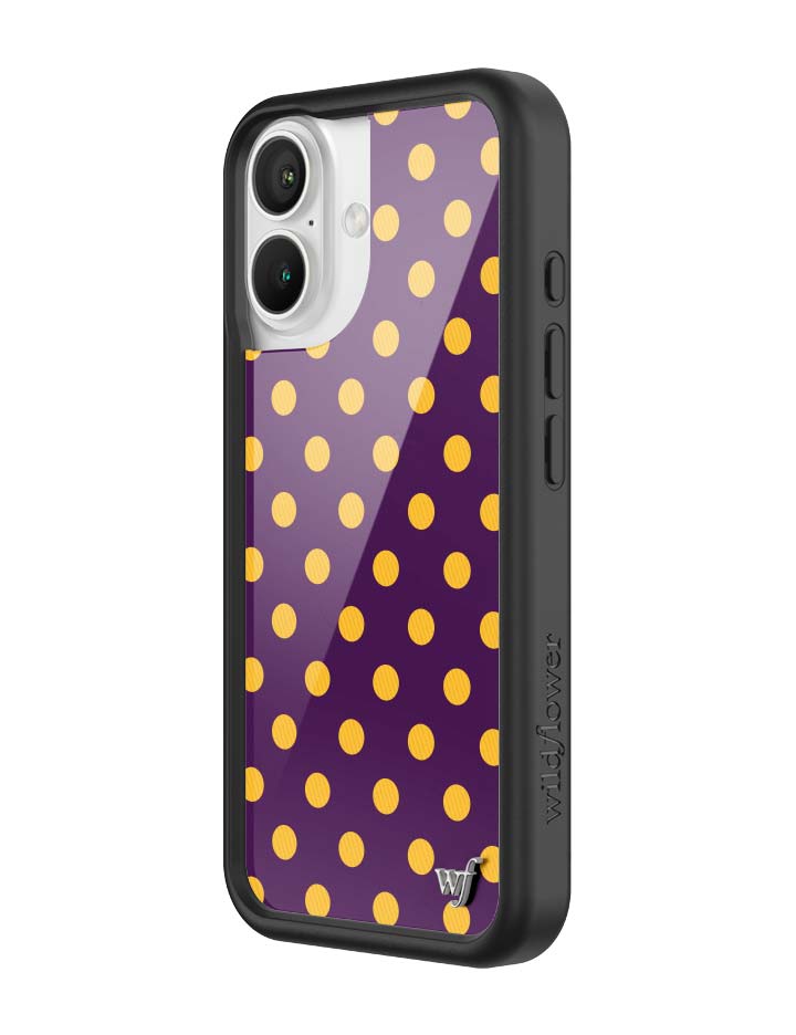 Wild Flower Polka Dot Purple and Yellow iPhone Case