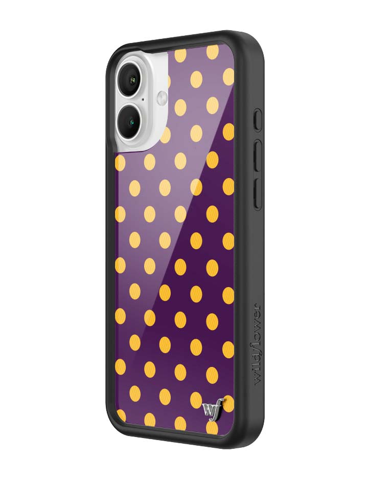 Wild Flower Polka Dot Purple and Yellow iPhone Case