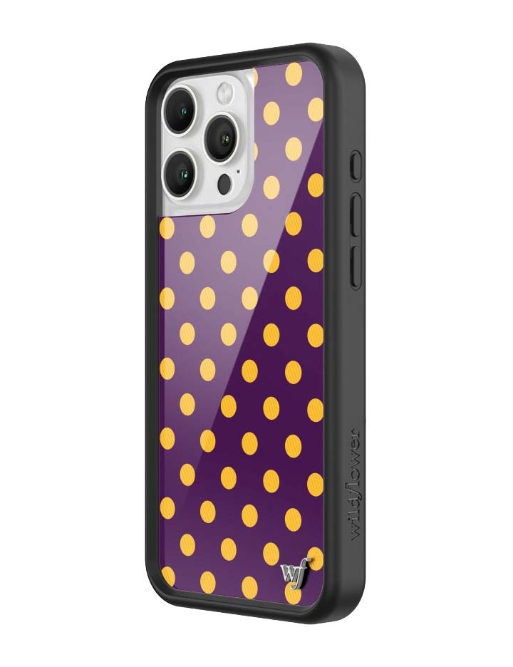Wild Flower Polka Dot Purple and Yellow iPhone Case