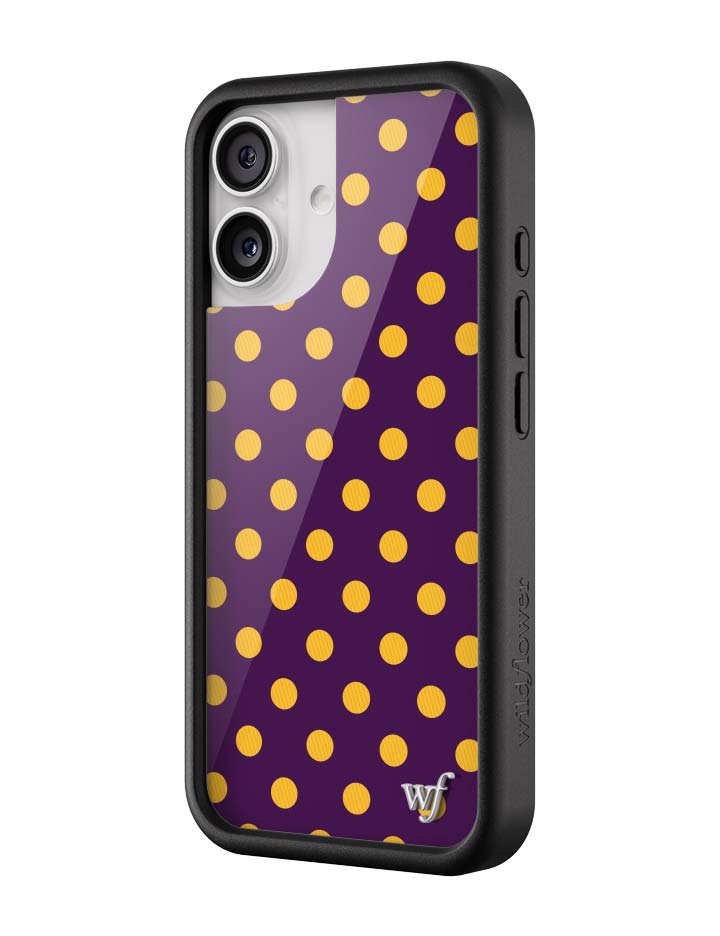 Wild Flower Polka Dot Purple and Yellow iPhone Case