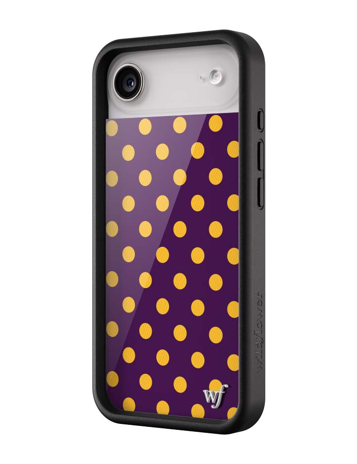Wild Flower Polka Dot Purple and Yellow iPhone Case