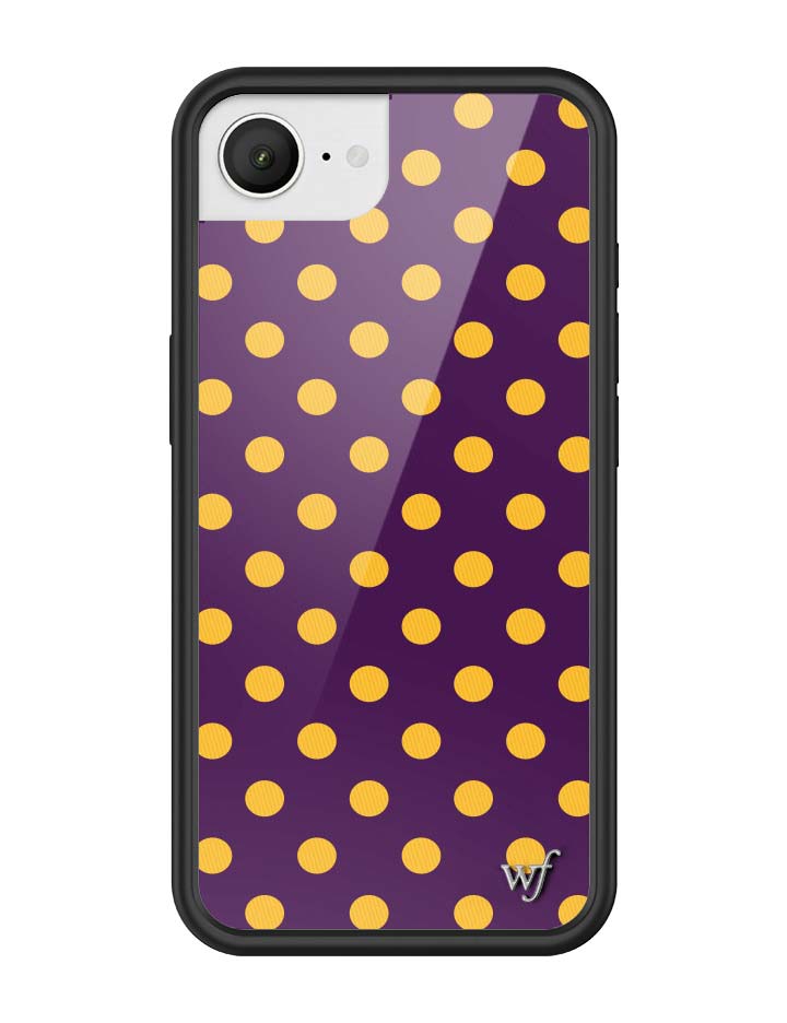Wild Flower Polka Dot Purple and Yellow iPhone Case