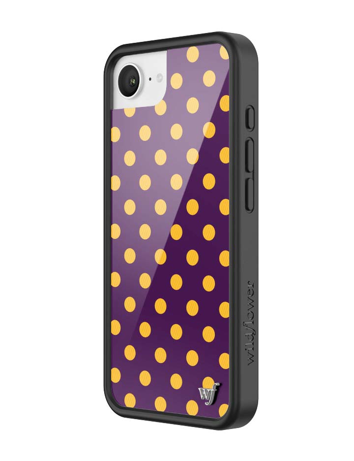 Wild Flower Polka Dot Purple and Yellow iPhone Case