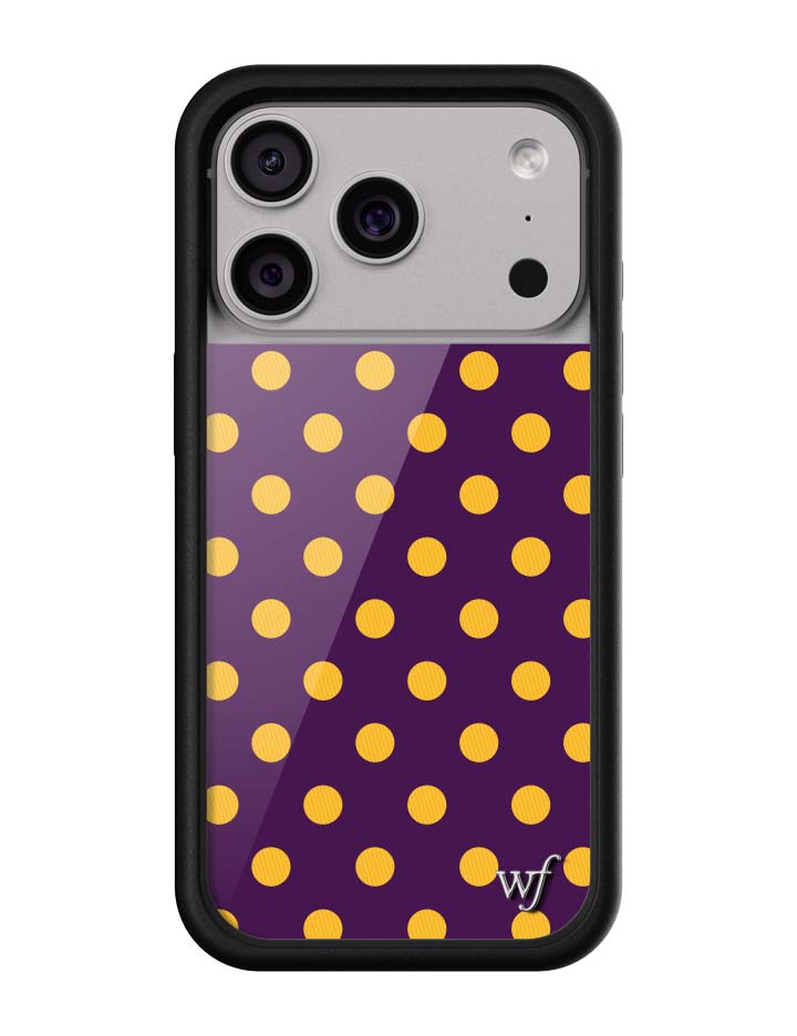 Wild Flower Polka Dot Purple and Yellow iPhone Case