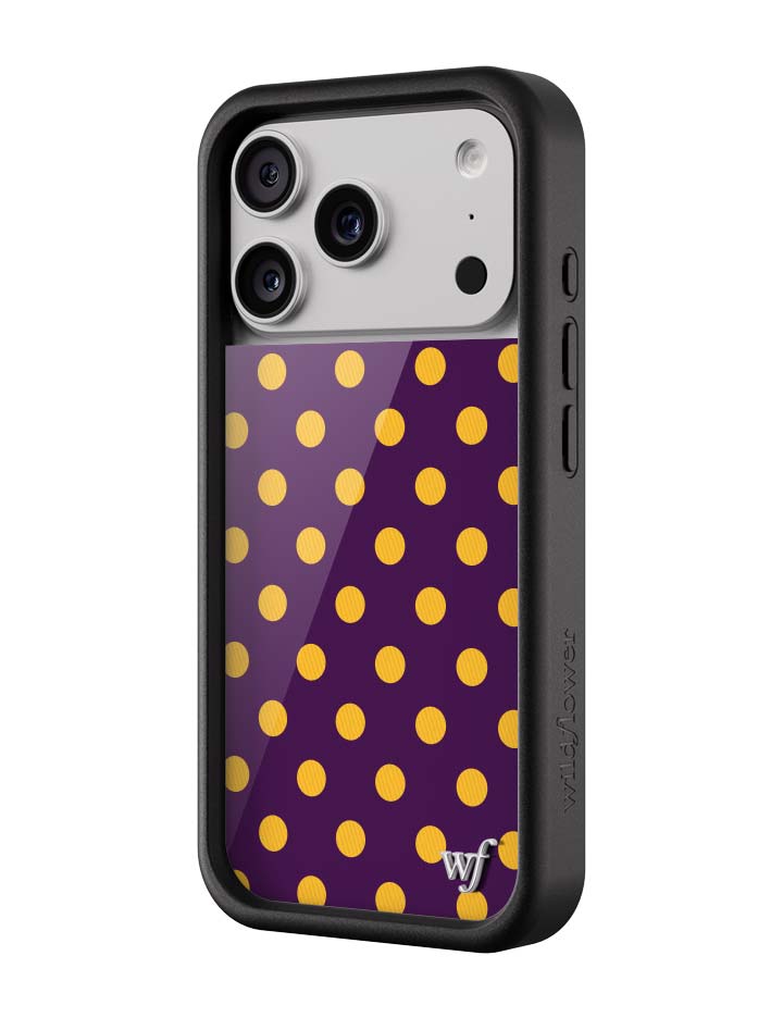Wild Flower Polka Dot Purple and Yellow iPhone Case