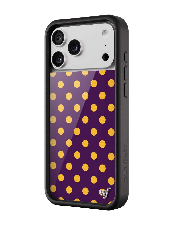 Wild Flower Polka Dot Purple and Yellow iPhone Case