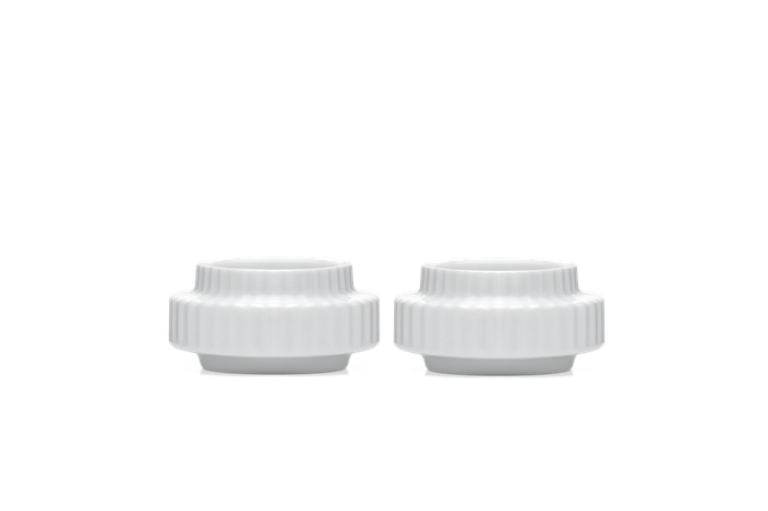 Lyngby Porcelæn Tealight Holder Set, White, H: 1.2"