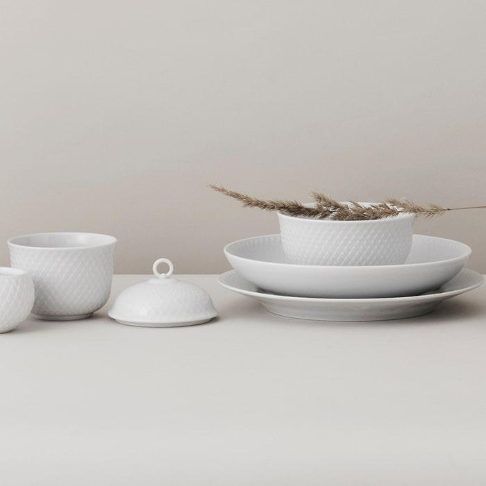 Lyngby Porcelæn Rhombe Bowl, White