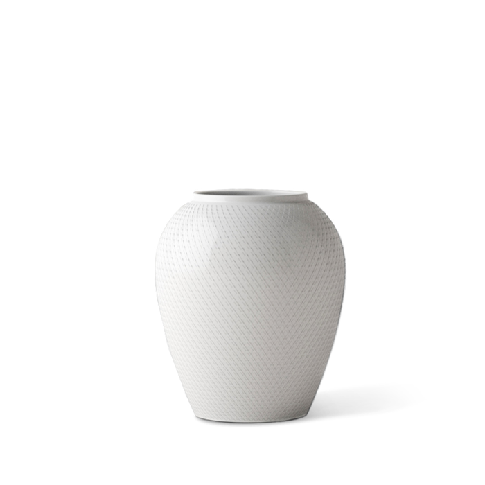 Lyngby Porcelæn Rhombe Vase, White