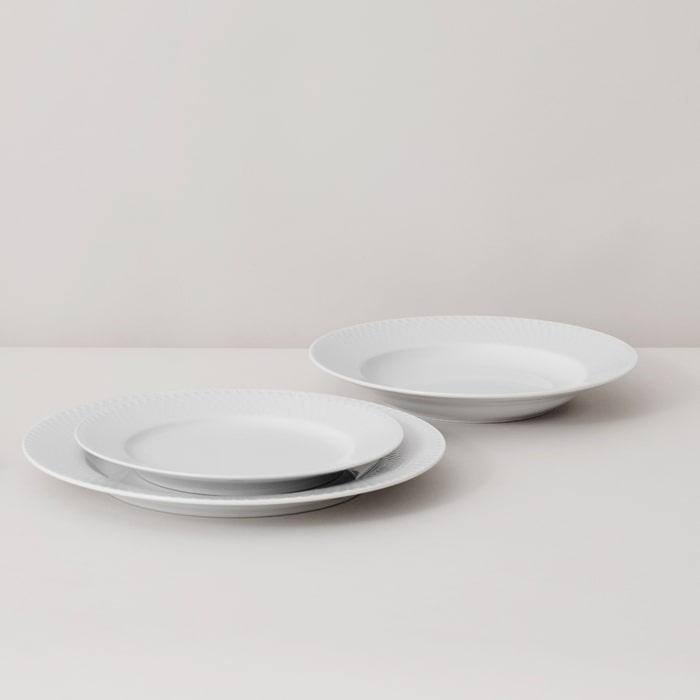 Lyngby Porcelæn Rhombe Plate, White