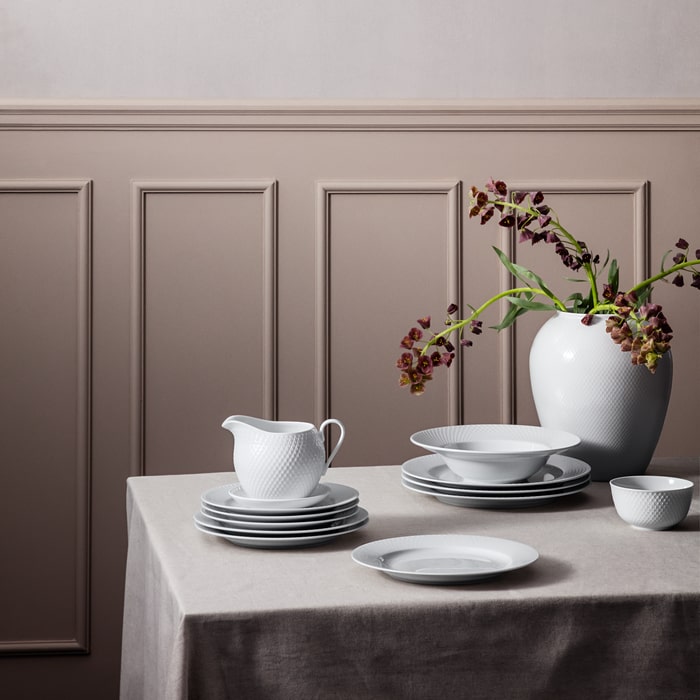 Lyngby Porcelæn Rhombe Plate, White