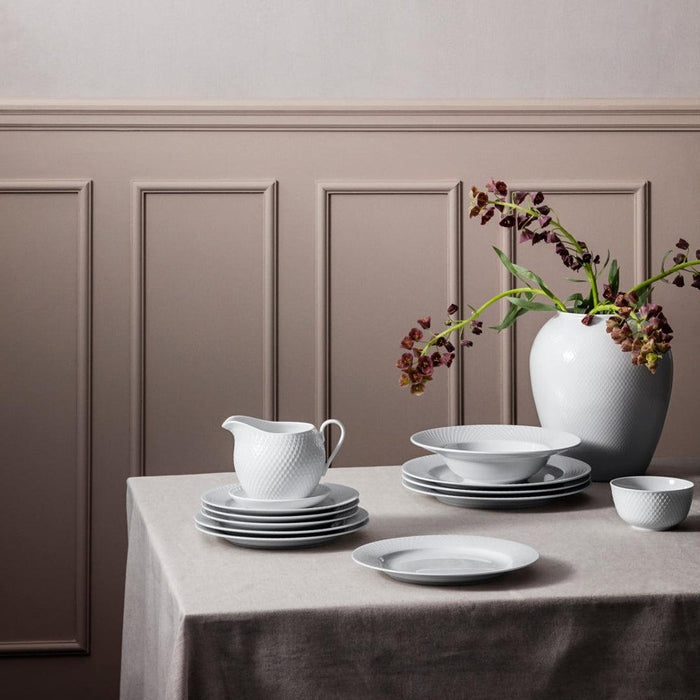 Lyngby Porcelæn Rhombe Gravy Boat, White, H: 4.7"