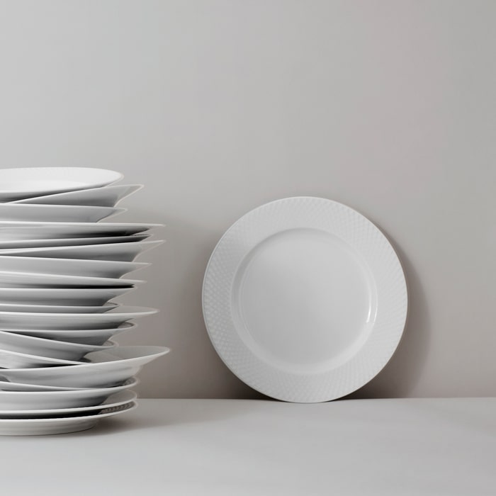 Lyngby Porcelæn Rhombe Plate, White
