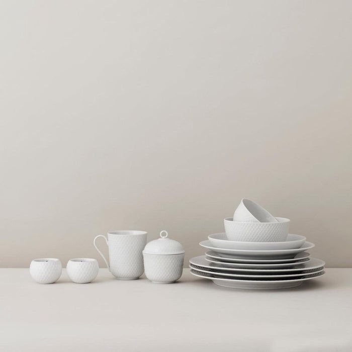 Lyngby Porcelæn Rhombe Mug With Handle, White, 11.2 Oz, 2 Pcs.