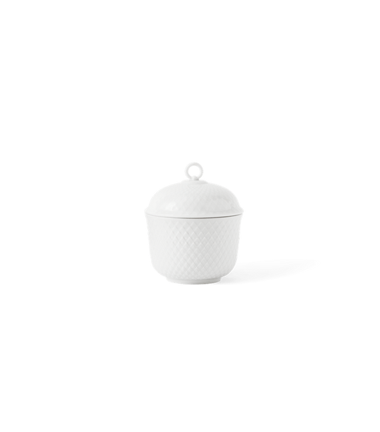 Lyngby Porcelæn Rhombe Sugar Bowl, White, H: 4.2"
