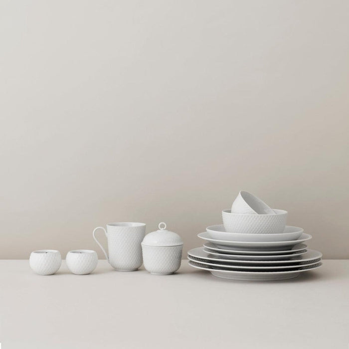 Lyngby Porcelæn Rhombe Sugar Bowl, White, H: 4.2"