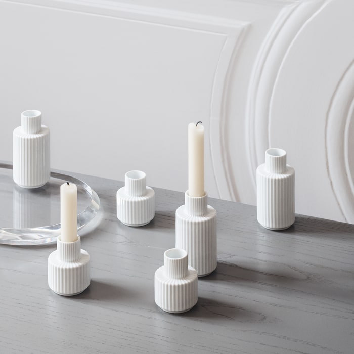 Lyngby Candleholder, White