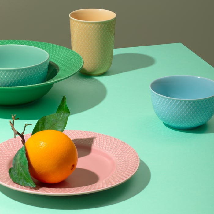 Lyngby Porcelæn Rhombe Color Bowl, Ø: 4.3"