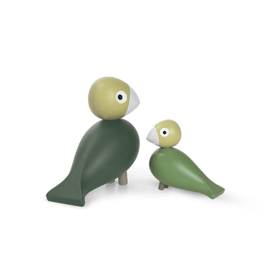 Kay Bojesen Liv & Lykke Bird Pair, Green, H: 3.9"