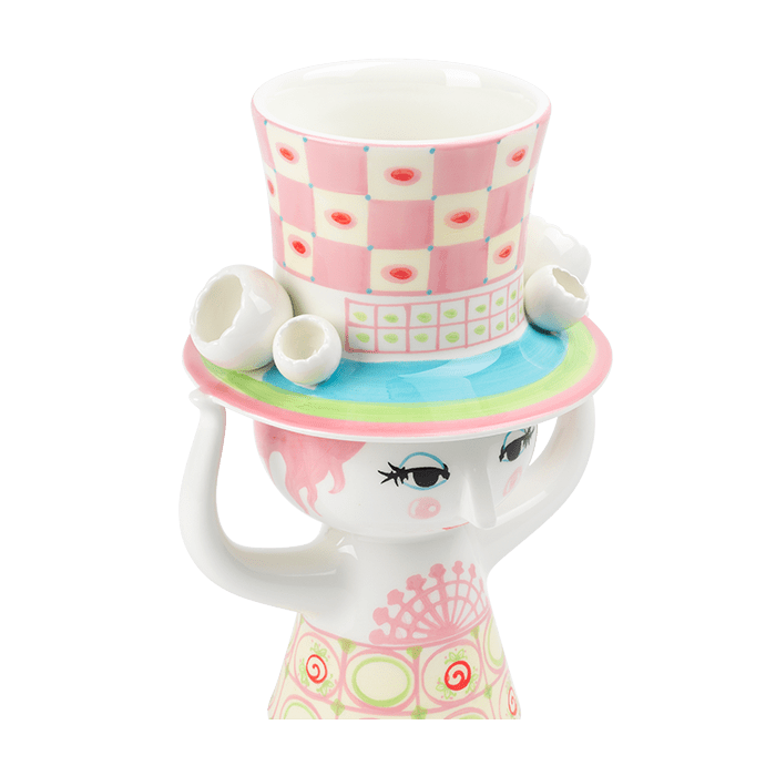 Bjørn Winblad Lady With Hat Vase, Pink/Yellow